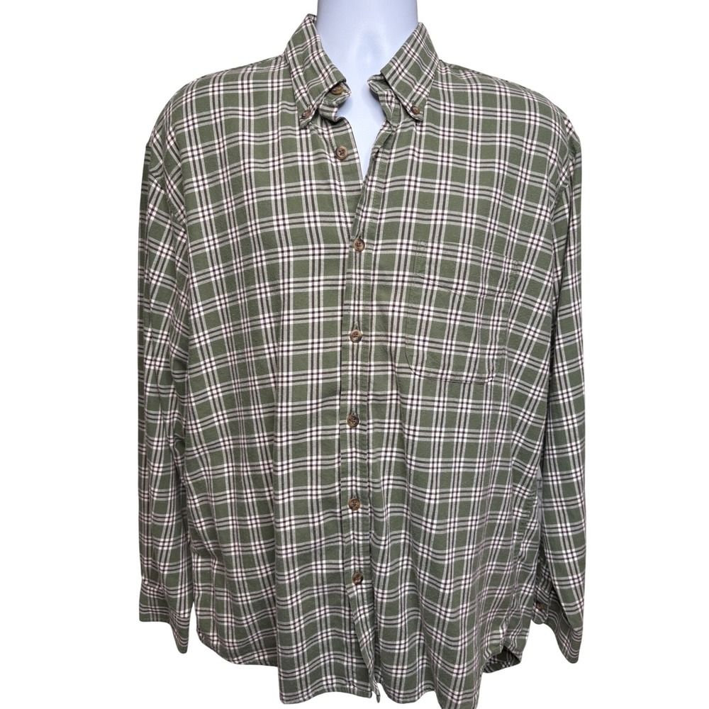 J. CREW Mens Green Plaid Button Down Long Sleeve Shirt M Flannel Gorpcore Preppy